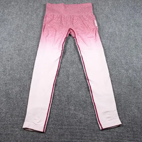Gymshark Leggings Womens Small Pink Ombre Seamless High Waist - Picture 2 of 8